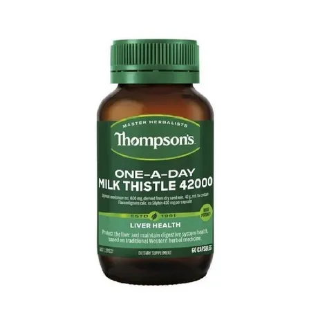 Viên uống bổ gan Thompson's Milk Thistle 42000mg One-A-Day Úc - Hỗ trợ sức khỏe gan và tiêu hóa, 60 viên