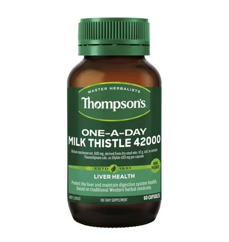 Viên uống bổ gan Thompson's Milk Thistle 42000mg One-A-Day Úc - Hỗ trợ sức khỏe gan và tiêu hóa, 60 viên