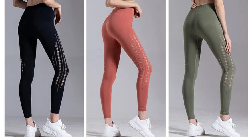 Quần Dài Legging Nữ Cạp Cao Gen Bụng Hack Mông Thun Mịn Thoáng Khí - Phối Rách Thời Trang Cho Tập Gym