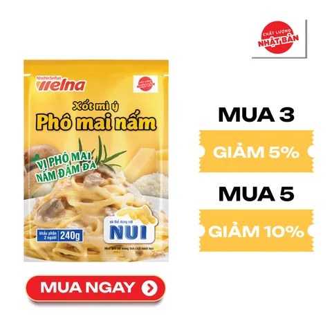 Xốt Mì Ý Nisshin Phô Mai Nấm 240g - Hương Vị Đậm Đà, Tiện Lợi Cho Bữa Ăn Nhanh, Dễ Sử Dụng