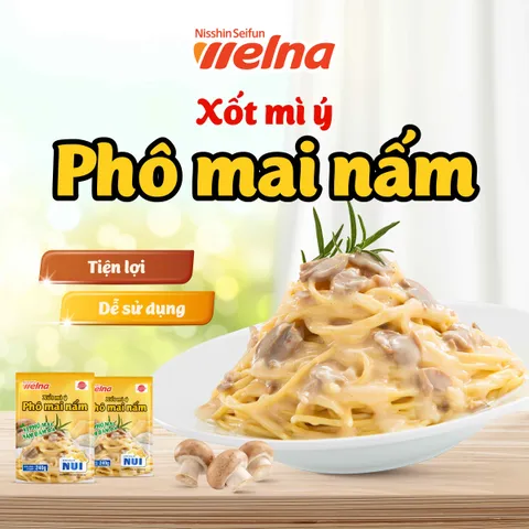 Xốt Mì Ý Nisshin Phô Mai Nấm 240g - Hương Vị Đậm Đà, Tiện Lợi Cho Bữa Ăn Nhanh, Dễ Sử Dụng