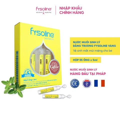 Nước Muối Sinh Lý Fysoline - Hộp 5 Ống Giúp Làm Sạch Mũi, Giảm Nghẹt Mũi, Dị Ứng, Thoải Mái Cho Mũi