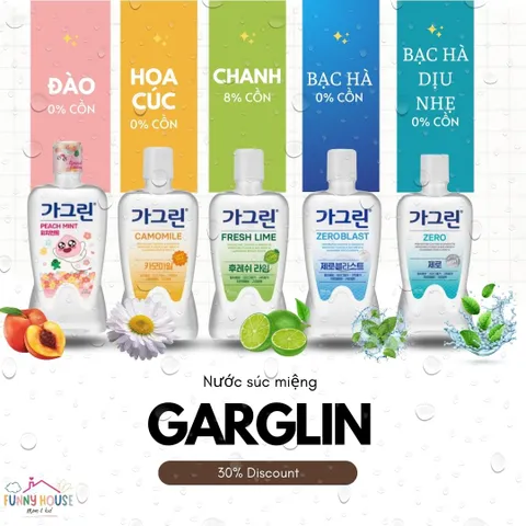 Nước Súc Miệng Garglin Không Cồn 750ml - Chăm Sóc Sức Khỏe Răng Miệng An Toàn Cho Người Lớn Và Trẻ Em Từ 6 Tuổi Trở Lên