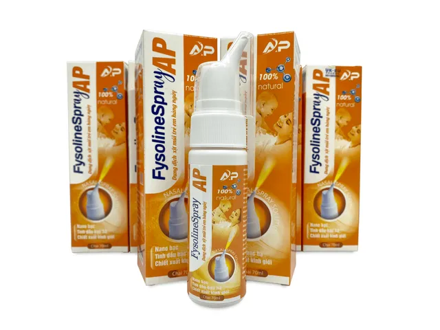 Xịt Vệ Sinh Mũi Người Lớn, Trẻ Em FYSOLINE Spray Chiết Xuất Kinh Giới, Nano Bạc (Chai/70ml)