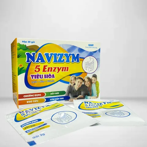 Enzym Tiêu Hóa, Men Tiêu Hoá Navizym Dạng Bột Hỗ Trợ Trẻ Biếng Ăn, Kém Hấp Thu, Đề Kháng Kém (Hộp/20 gói)