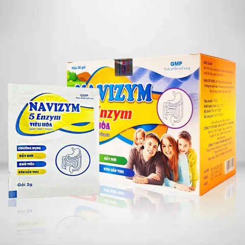Enzym Tiêu Hóa, Men Tiêu Hoá Navizym Dạng Bột Hỗ Trợ Trẻ Biếng Ăn, Kém Hấp Thu, Đề Kháng Kém (Hộp/20 gói)