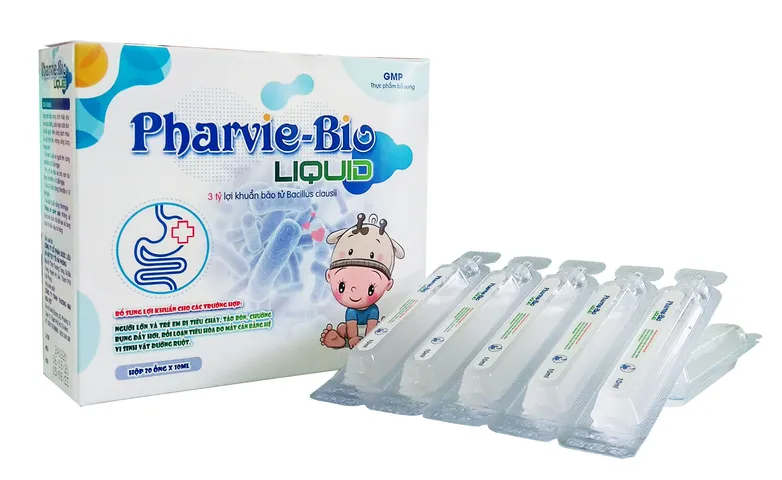 Lợi Khuẩn, Men Tiêu Hoá Pharvie-Bio Liquid Hỗ Trợ Tiêu Hóa Đường Ruột (Hộp/20 ống)