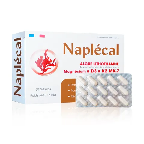 Viên Uống Bổ Sung Canxi Hữu Cơ Tảo Biển Đỏ Naplécal Giúp Khỏe Xương, Tăng Chiều Cao (Hộp 30 viên)