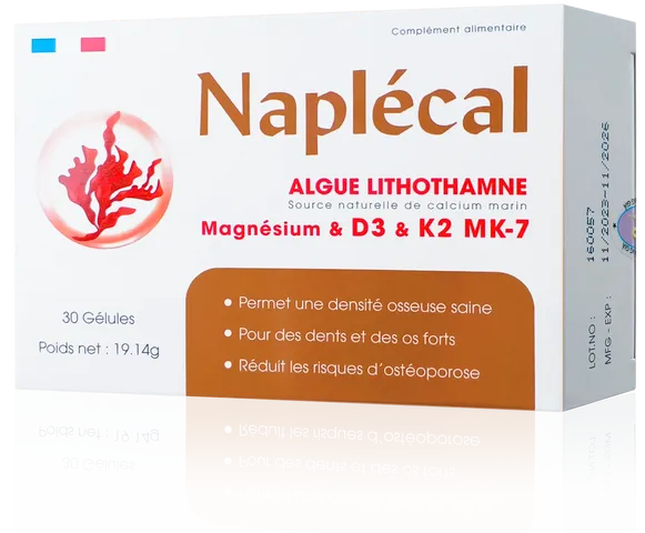 Viên Uống Bổ Sung Canxi Hữu Cơ Tảo Biển Đỏ Naplécal Giúp Khỏe Xương, Tăng Chiều Cao (Hộp 30 viên)
