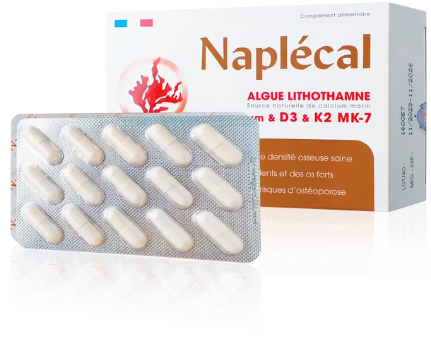 Viên Uống Bổ Sung Canxi Hữu Cơ Tảo Biển Đỏ Naplécal Giúp Khỏe Xương, Tăng Chiều Cao (Hộp 30 viên)