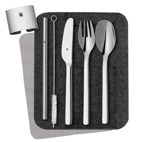 Bộ Dụng Cụ Nhà Bếp WMF Besteck-Set 8 Món MY2GO - Dao, Thìa, Dĩa, Ống Hút Inox Tiện Lợi Cho Cắm Trại, Picnic, Văn Phòng