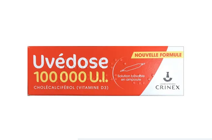 Vitamin D3 Uvedose 100.000 IU - Bổ Sung D3 Liều Cao, Tăng Cường Hệ Miễn Dịch và Xương Khỏe Mạnh - Sản Phẩm Pháp Thương Hiệu Uvedose