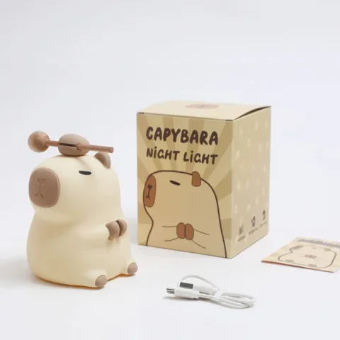 Đèn ngủ Capybara dễ thương bằng silicon, sạc USB