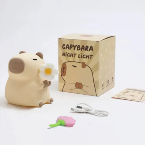 Đèn ngủ Capybara dễ thương bằng silicon, sạc USB