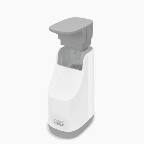 Bình xà phòng Joseph Joseph 70512 Slim Compact - Thiết kế hiện đại màu trắng xám, bơm không nhỏ giọt, tiện lợi cho không gian nhỏ