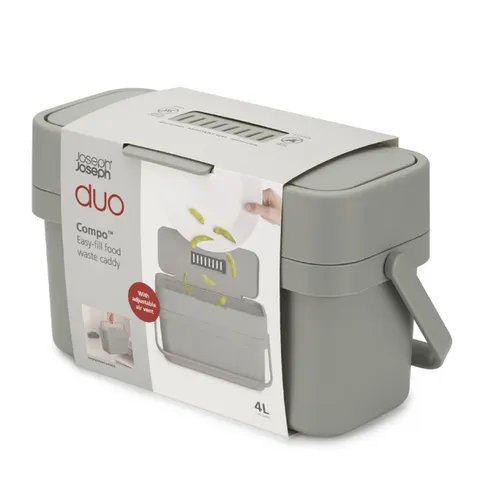 Thùng Rác Hữu Cơ Joseph Joseph Duo Compo 4L - Thiết Kế Tinh Gọn, Điều Chỉnh Độ Ẩm, Thùng Rác Cho Nhà Bếp Hoàn Hảo