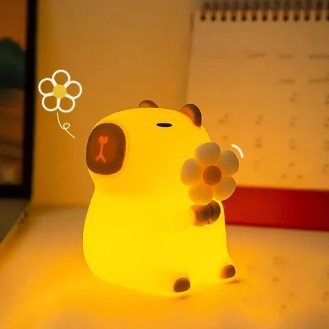 Đèn ngủ Capybara dễ thương bằng silicon, sạc USB