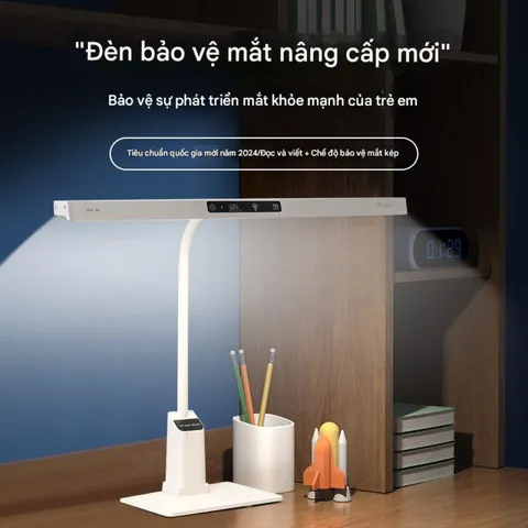 Đèn Bàn Học LED Chống Cận Có Cảm Ứng, 2 Chế Độ Ánh Sáng, Thiết Kế Hiện Đại Giúp Bảo Vệ Mắt, Góc Chiếu Rộng Cho Học Sinh và Sinh Viên