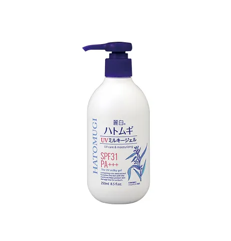 Sữa Dưỡng Thể Chống Nắng Hatomugi UV Milky Gel 250ml - Dưỡng Trắng Da An Toàn, Bảo Vệ Da Khỏi UV, SPF31 PA+++ Nhật Bản