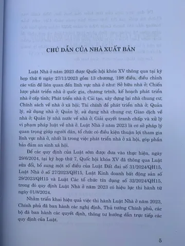 Hướng dẫn thi hành Luật Nhà ở 2023 - Sách pháp luật, NXB Chính trị Quốc gia Sự thật, 592 trang, Cập nhật quy định mới nhất