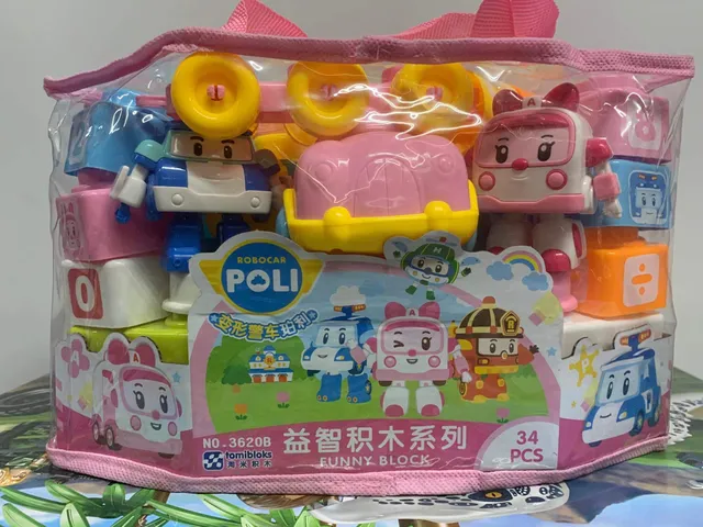 Đồ chơi xếp hình Robocar Poli có 34 chi tiết mã 3620 chọn màu ngẫu nhiên