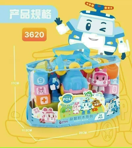 Đồ chơi xếp hình Robocar Poli có 34 chi tiết mã 3620 chọn màu ngẫu nhiên