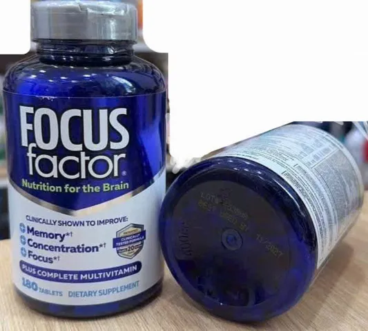 Viên uống bổ não Focus Factor 180 viên - Tăng cường trí nhớ, giảm căng thẳng, hỗ trợ chức năng não, hàng nhập Mỹ
