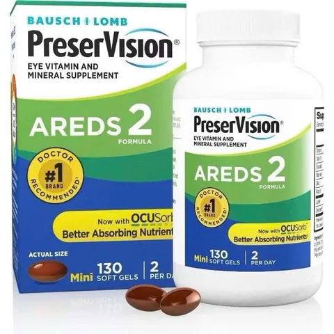 Viên uống bổ mắt PreserVision AREDS2 Formula 130 viên - Hỗ trợ thị lực cho người lớn tuổi, Bausch & Lomb USA