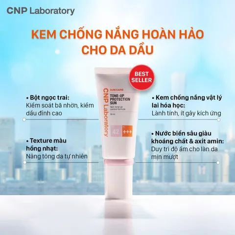 Kem Chống Nắng Nâng Tông Da CNP Laboratory Hàn Quốc 50ml - SPF42/PA+++ Bảo Vệ Da, Kiểm Soát Dầu Nhờn, Dùng Ngày Thường