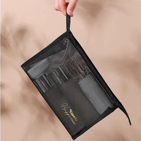 Túi đựng mỹ phẩm cao cấp Care4U 21.5x8.5x14.5 cm - Túi lưới thoáng khí, thiết kế sang trọng, tiện lợi cho du lịch và trang điểm