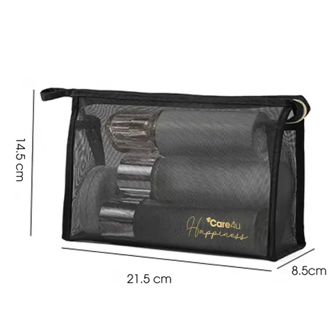 Túi đựng mỹ phẩm cao cấp Care4U 21.5x8.5x14.5 cm - Túi lưới thoáng khí, thiết kế sang trọng, tiện lợi cho du lịch và trang điểm