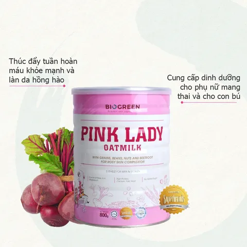Sữa Yến Mạch Hữu Cơ Pink Lady Oatmilk - Thức Uống Tăng Cường Sắc Đẹp và Sức Khỏe, Giàu Protein và Chất Chống Oxy Hóa