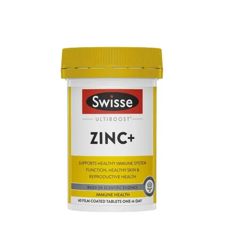 Viên uống bổ sung kẽm Swisse Ultiboost Zinc+ Úc 60 viên - Tăng cường sức đề kháng, đẹp da, tóc, hỗ trợ miễn dịch và sinh sản