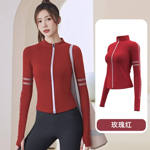 Áo Khoác Thể Thao Dài Tay Cổ Đứng Chất Vải Polyester Khô Thoáng Nhanh - Phù Hợp Chạy, Đạp Xe, Yoga - Quà Tặng Thể Thao Hấp Dẫn