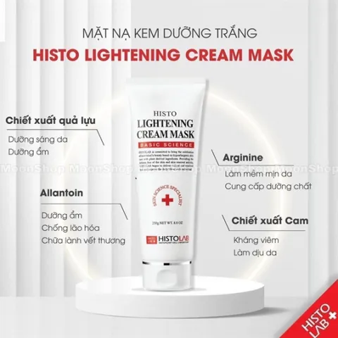 Mặt Nạ Dưỡng Trắng Da HISTOLAB Lightening Cream Mask - Chiết Xuất Quả Lựu & Cam, Ủ Sáng Da, Thư Giãn, 250g