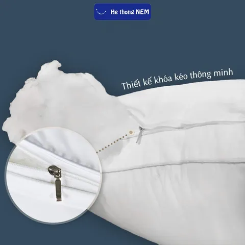 Ruột gối lông vũ nhân tạo Hệ Thống Nệm cao cấp Ruột gối nằm ngủ lông vũ 50x70 40x60 chuẩn khách sạn 5 sao siêu êm ái