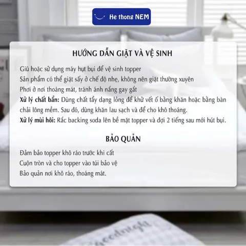Nệm topper dày 9cm Hệ Thống Nệm cao cấp chính hãng tấm nệm topper dày trải giường sàn êm ái xuất nhật làm mềm nệm