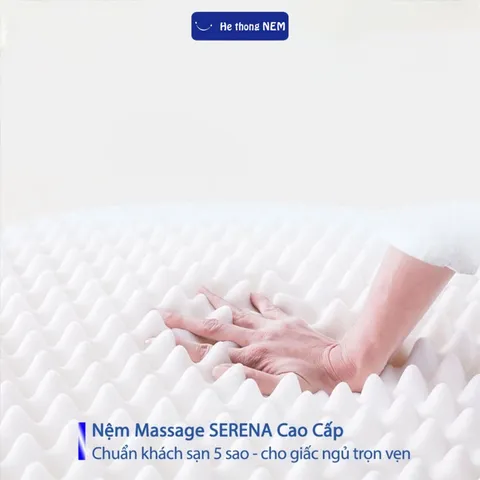 Nệm cao su non massage cao cấp dày 12cm Hệ Thống Nệm chính hãng đệm nệm mát xa cao su non nệm ngủ chống đau lưng cao cấp