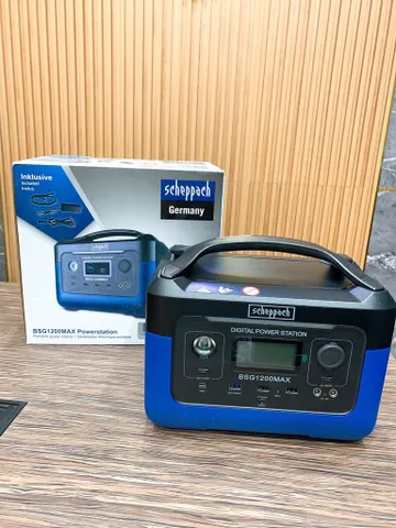 Trạm Sạc Di Động 600W BSG1200MAX Scheppach - Đức, 2 Cổng 220V, Dung Lượng 577Wh, Sạc Nhanh USB-C & USB-A, Phù Hợp Điện Máy Ngoài Trời