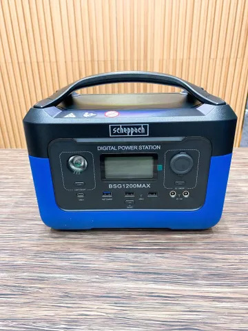 Trạm Sạc Di Động 600W BSG1200MAX Scheppach - Đức, 2 Cổng 220V, Dung Lượng 577Wh, Sạc Nhanh USB-C & USB-A, Phù Hợp Điện Máy Ngoài Trời
