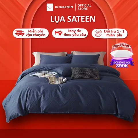 Bộ chăn ga gối đệm 5 món lụa Hệ Thống Nệm cao cấp Bộ drap ga grap grab lụa mát thun lạnh 5 món trải phủ giường