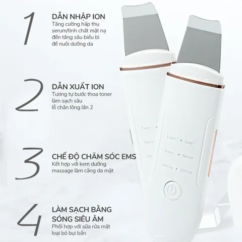 Máy Sủi Da AINI - Tẩy Tế Bào Chết, Đẩy Mụn Đầu Đen, Nâng Cơ, Làm Săn Chắc Da, Chăm Sóc Da Skincare Sóng Siêu Âm