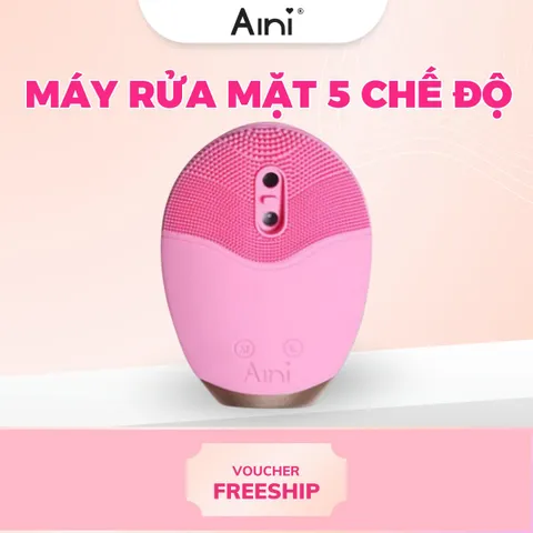 Máy Rửa Mặt Tự Động AINI Tạo Bọt - 5 Chế Độ Rung Làm Sạch Sâu Da Mặt, Thiết Bị Làm Đẹp Chất Liệu Silicon Y Tế