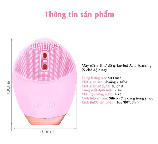 Máy Rửa Mặt Tự Động AINI Tạo Bọt - 5 Chế Độ Rung Làm Sạch Sâu Da Mặt, Thiết Bị Làm Đẹp Chất Liệu Silicon Y Tế