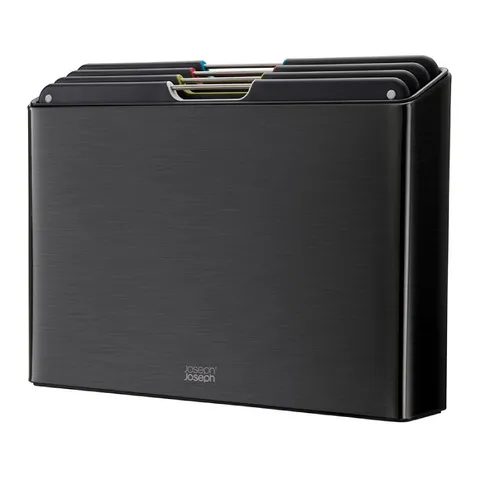 Bộ thớt thép không gỉ Joseph Joseph 60171 Folio Black - Thiết kế hiện đại, tiện lợi cho nhà bếp, 4 tấm thớt chất lượng cao, chống trượt