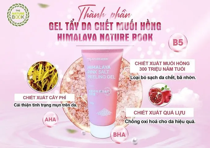 Tẩy Da Chết Muối Hồng Himalaya - Sản Phẩm Tẩy Tế Bào Chết Hiệu Quả, Làm Sáng và Cấp Ẩm Da - Nature Book