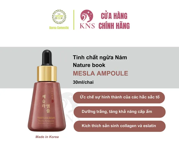 AMPOUL DƯỠNG TRẮNG DA NGỪA NÁM NATURE BOOK