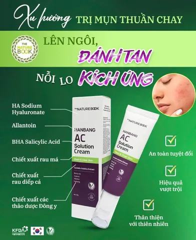 Kem Ngừa Mụn Dưỡng Ẩm Hanbang AC - Serum Chống Mụn Hàn Quốc, Giảm Thâm, Cấp Ẩm, Làm Dịu Da, Tăng Cường Collagen