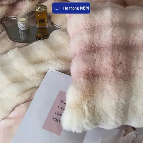 Bộ chăn ga gối đệm 5 món Nỉ lông cáo Hệ Thống Nệm Cao Cấp Drap nệm trải phủ giường mùa đông ấm áp, mềm mịn