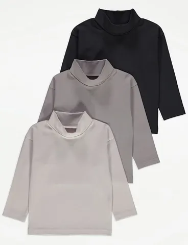 Set 3 Áo Thu Đông Cao Cổ Cho Bé - Hàng Chính Hãng Geo UK, Chất Liệu Cotton Mềm Mại, Dễ Mix Đồ, Giữ Nhiệt Ấm Áp
